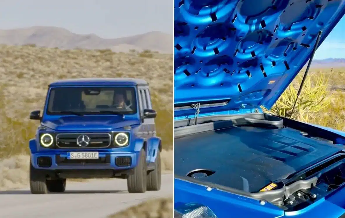 World’s first electric G-Wagen has a soundbar under the hood so it sounds like a gas engine