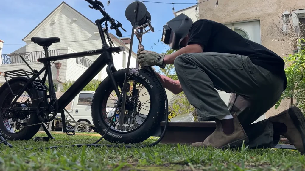 Atlanta man builds homemade electric rail bike to ride 25 miles on abandoned California railroad line and pushes through repeated failure