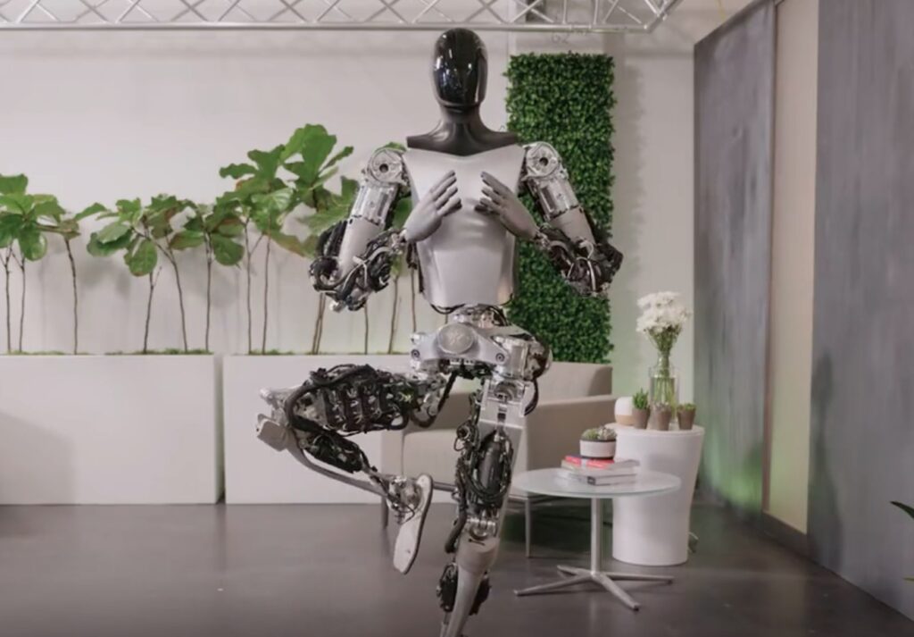 Tesla Bot Optimus doing yoga