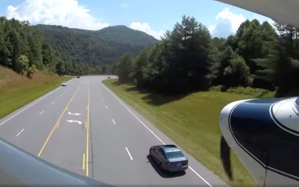 Plane is about to land on highway in North Carolina 