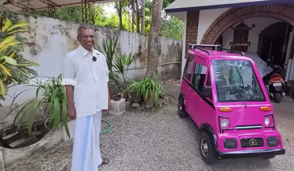 67-year-old man builds his own EV at home, it's not pretty but it is economical