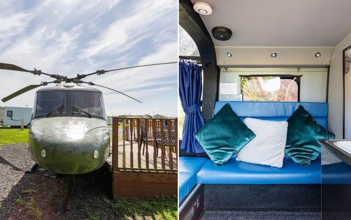 ex-military helicopter Airbnb, featured image