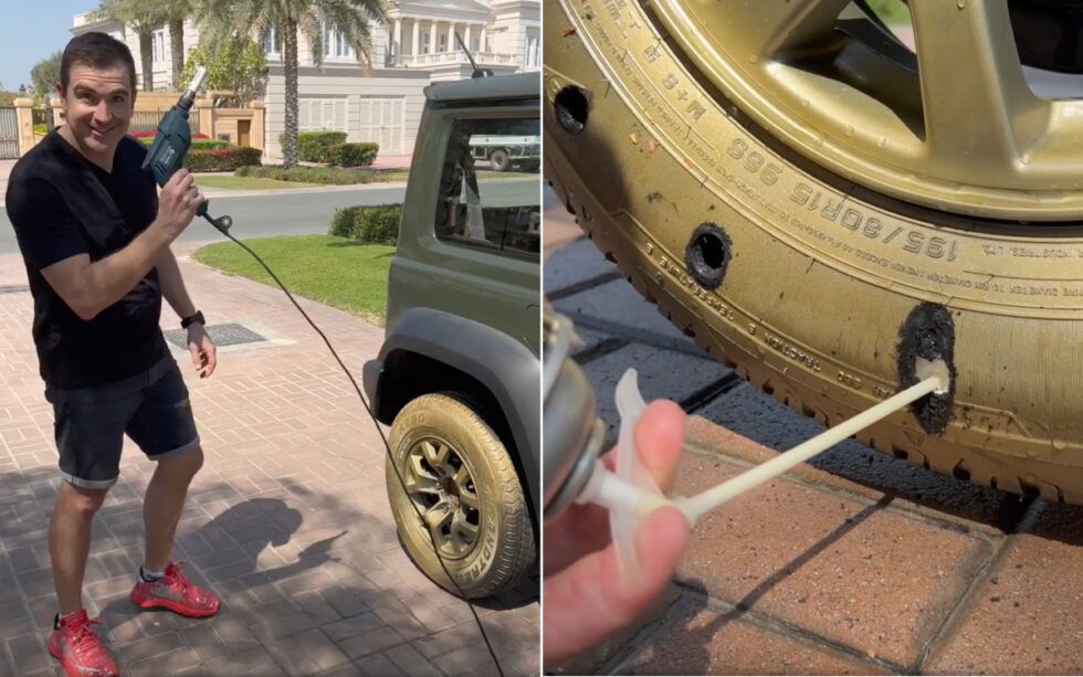 This is what happens when you make an expanding foam tire