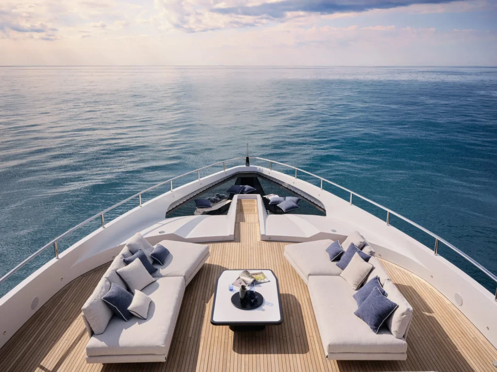 The 121-foot Maiora 36 Exuma is a floating mansion built for life at sea, blending Italian design, open decks, and effortless indoor-outdoor luxury
