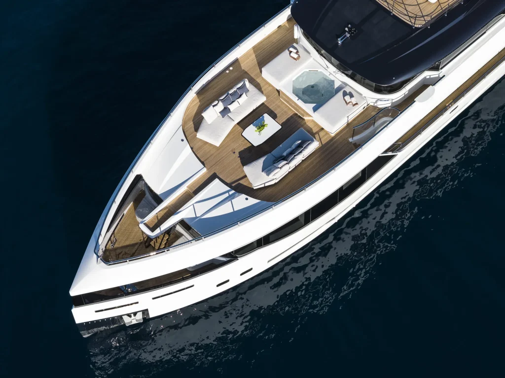 The 121-foot Maiora 36 Exuma is a floating mansion built for life at sea, blending Italian design, open decks, and effortless indoor-outdoor luxury