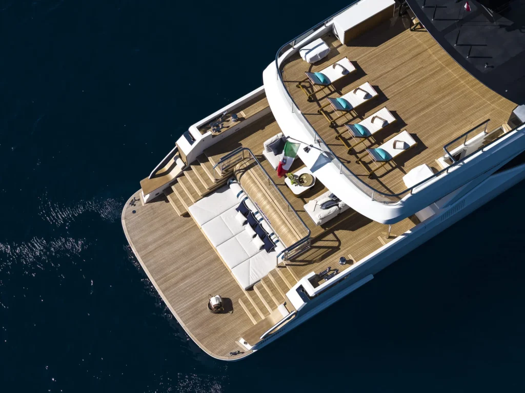 The 121-foot Maiora 36 Exuma is a floating mansion built for life at sea, blending Italian design, open decks, and effortless indoor-outdoor luxury