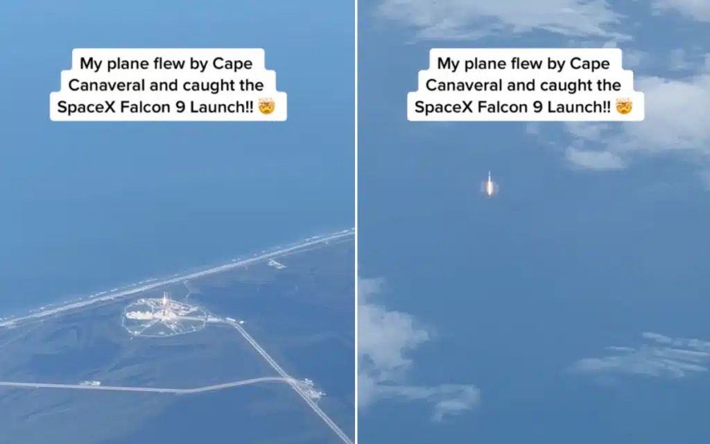 Flight crew member accidentally catches 'once-in-a-lifetime' Falcon 9 liftoff