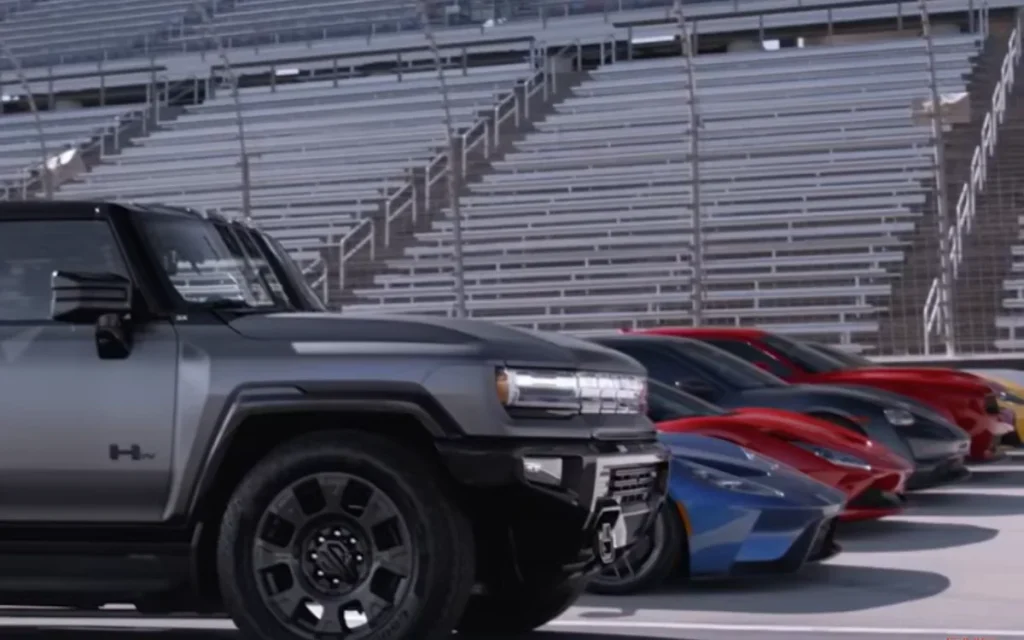 GMC Hummer EV races Ford GT, Dodge Hellcat and three iconic supercars and the video will frustrate car purists