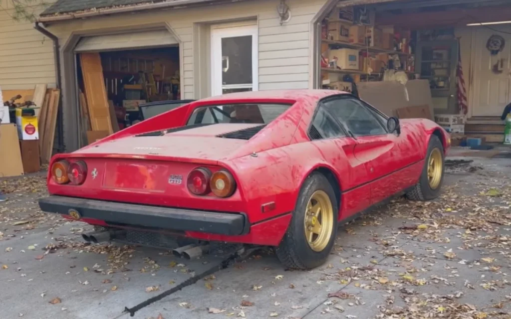 A widow had an emotional response after seeing her late husband’s Ferrari 308 GTB cleaned up for the first time in decades