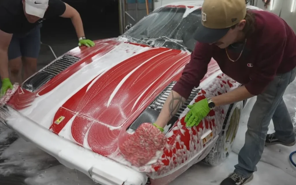 A widow had an emotional response after seeing her late husband’s Ferrari 308 GTB cleaned up for the first time in decades