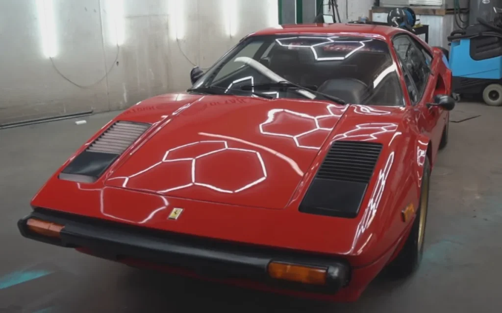 A widow had an emotional response after seeing her late husband’s Ferrari 308 GTB cleaned up for the first time in decades