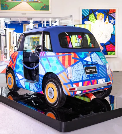 Fiat has unveiled a one-off art version of its Topolino, as the carmaker announces that the teeny-tiny EV will be coming to the US market for the first time