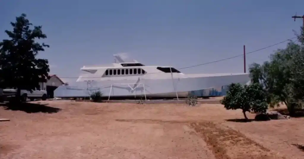 mega yacht backyard