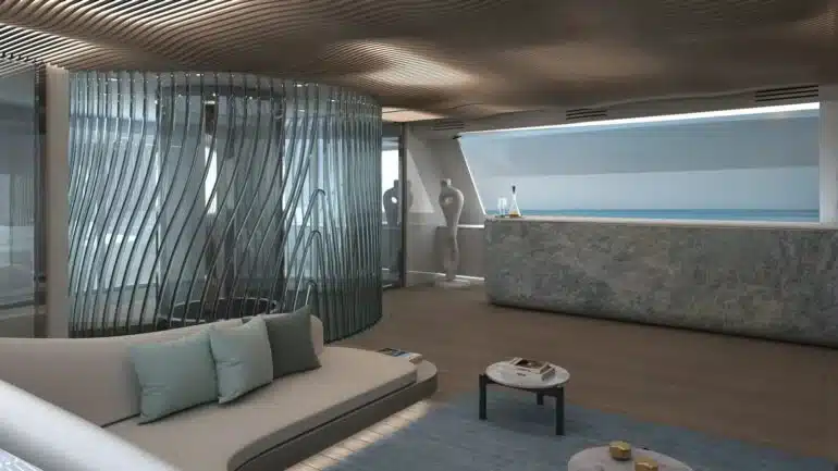 Spacecraft-inspired superyacht customized for billionaire features dedicated video game chamber