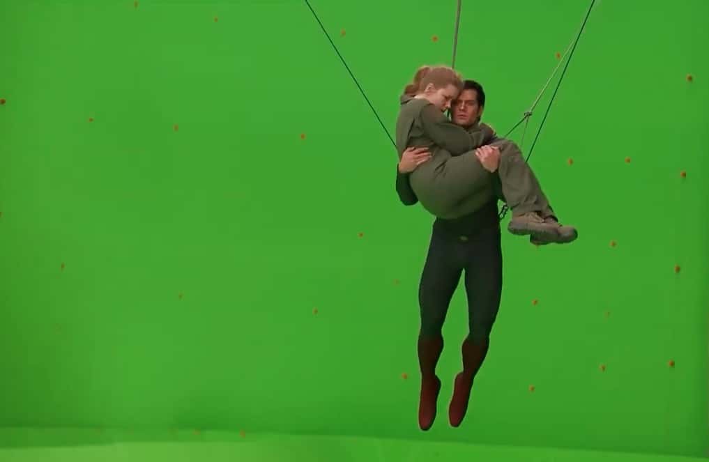 Wires used in Superman flying scene