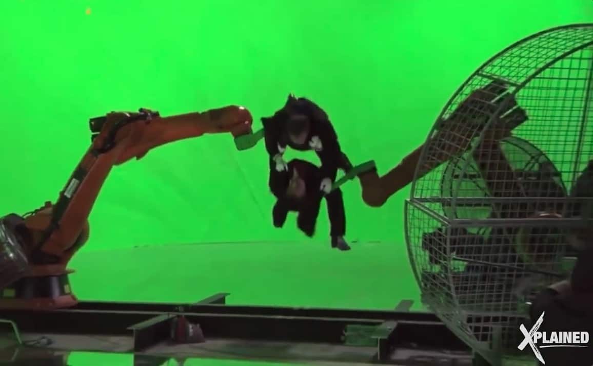 Flying scenes filmed using a robomoco arm