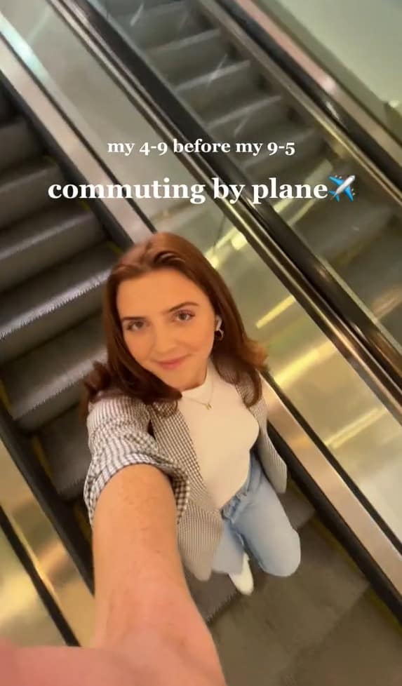 Sophia Celentano flies to work each week
