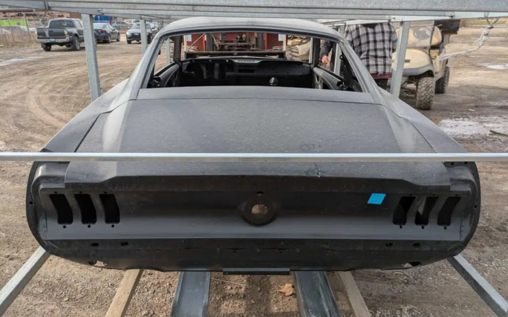 Brand new never used 1967 Ford Mustang Fastback body shell sold in Michigan still in the factory crate