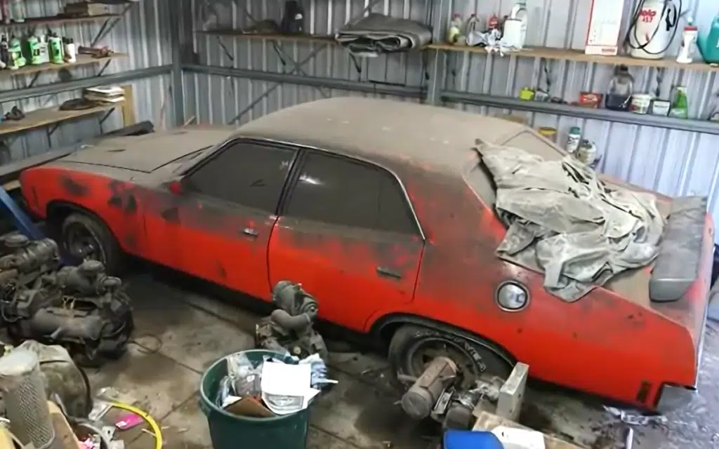 A crane was needed to remove rare Ford Falcon XA muscle car