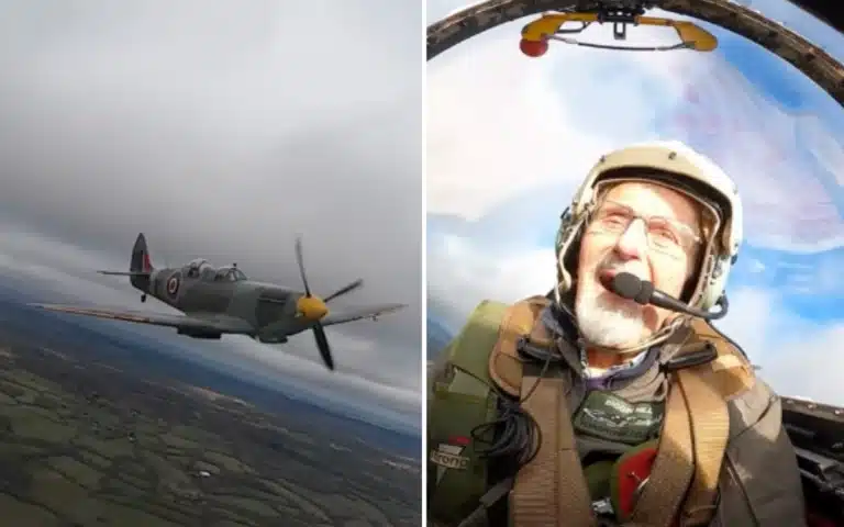 Former RAF pilot takes to skies in Spitfire aged 102 years old