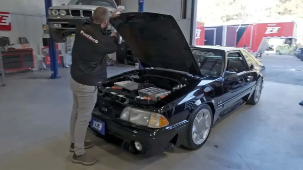 Georgia man took iconic Foxbody Ford Mustang muscle car and turned it into a powerful EV with all original features