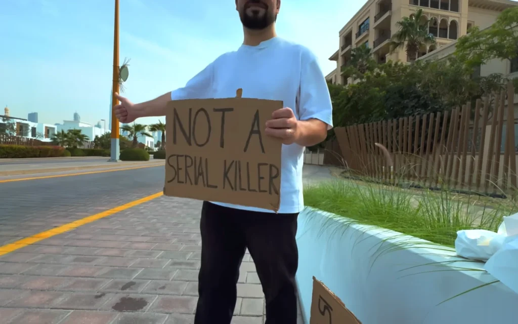 In Dubai, one man set out on a bold hitchhiking challenge, limiting himself to rides in supercars as he raced against time to reach his wife before she finished work.