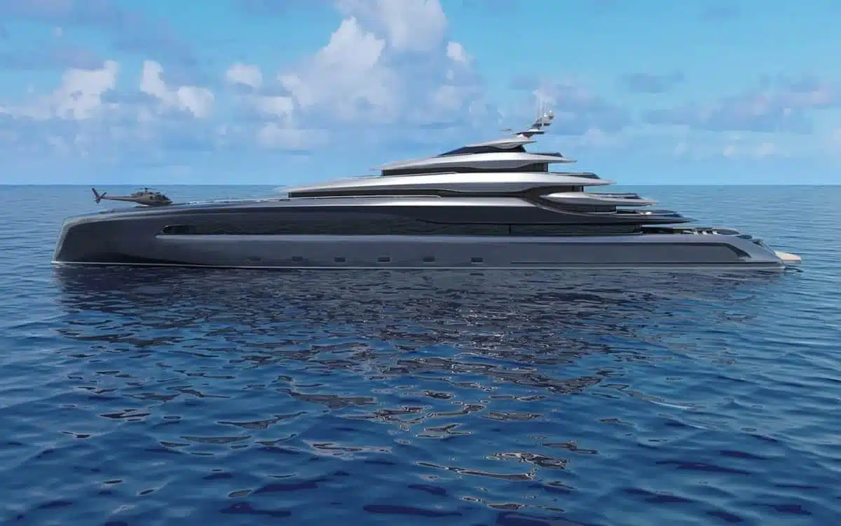 This New 263-Foot Superyacht Has a Grecian-Inspired Beach Club