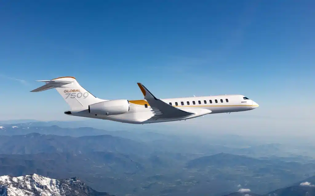 private jet bombardier global 7500