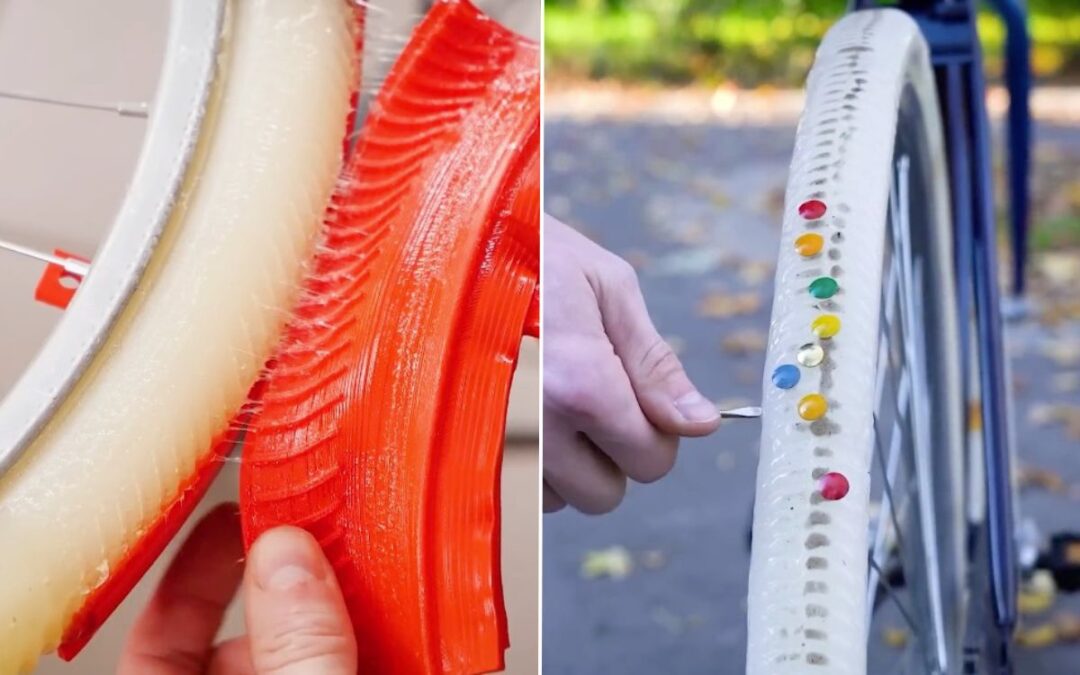 This man just built new wheels out of hot glue sticks