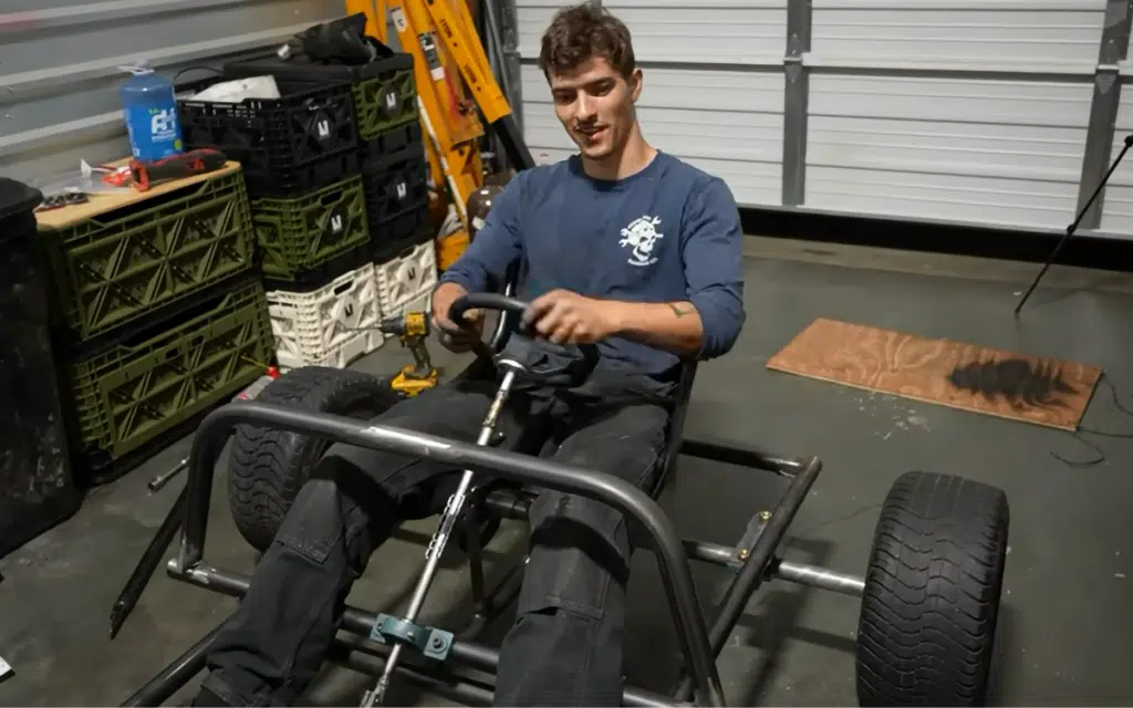 Man brings his childhood Corvette bed to life by turning it into a 130hp go-kart