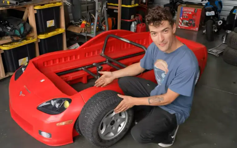 A man converted his childhood Corvette bed into a fully drivable 130 horsepower go kart, and it looked like a whole lot of fun