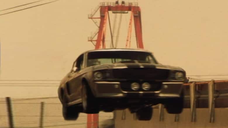 Eleanor the Mustang jumps through the air in Gone in 60 Seconds.