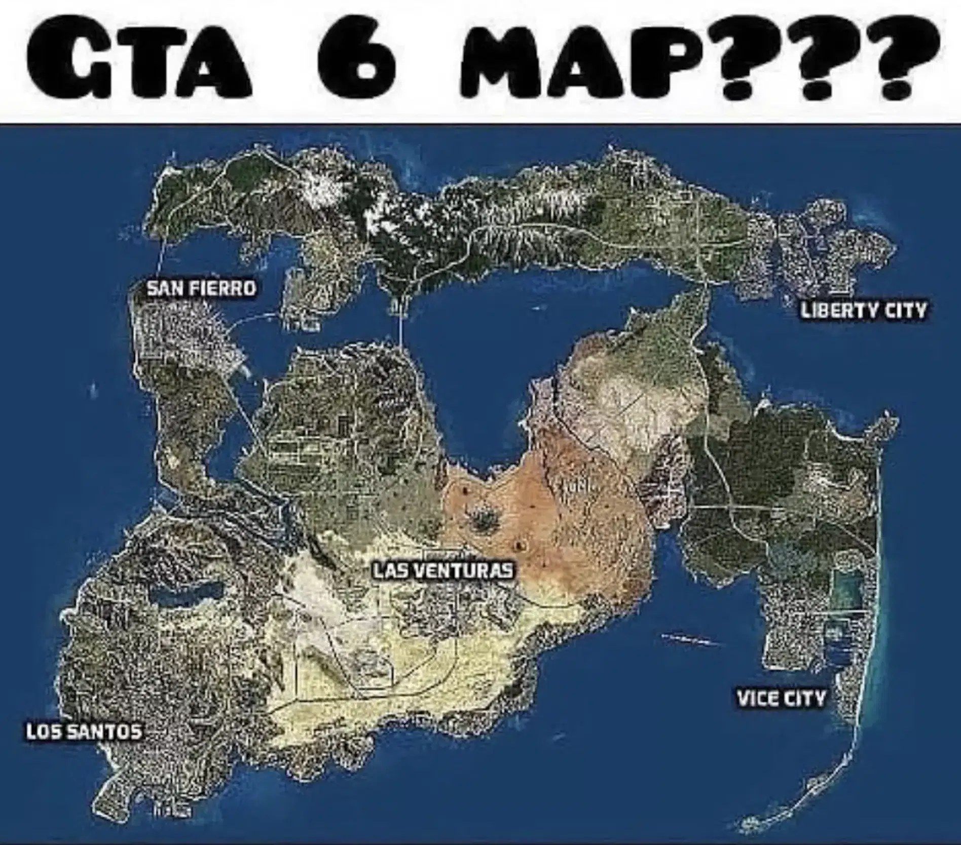 GTA6 map concept blends all cities into a giant open world