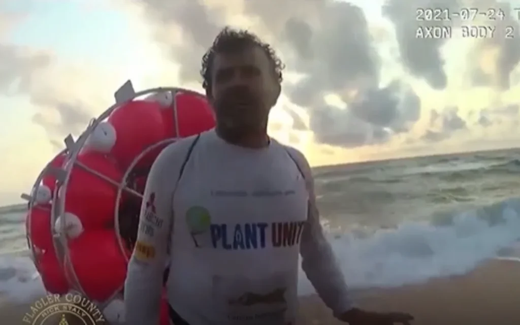 A man was arrested by the US Coast Guard after trying to head out onto the water in a giant hamster wheel he’d built himself to cross the Atlantic Ocean