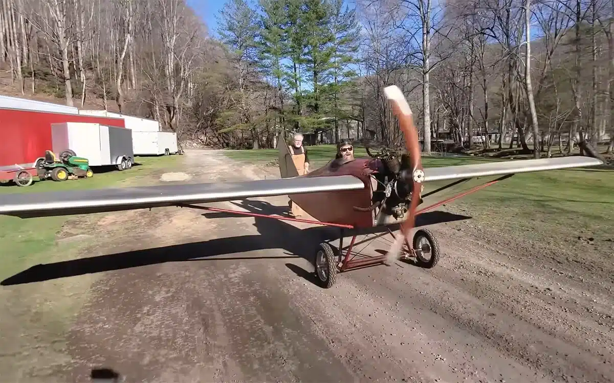YouTuber attempts to make 1920s Harley-Davidson powered airplane fly