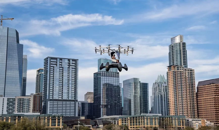 This incredible human drone, called Hexa, is made entirely from carbon fiber and is capable of landing on both land and water