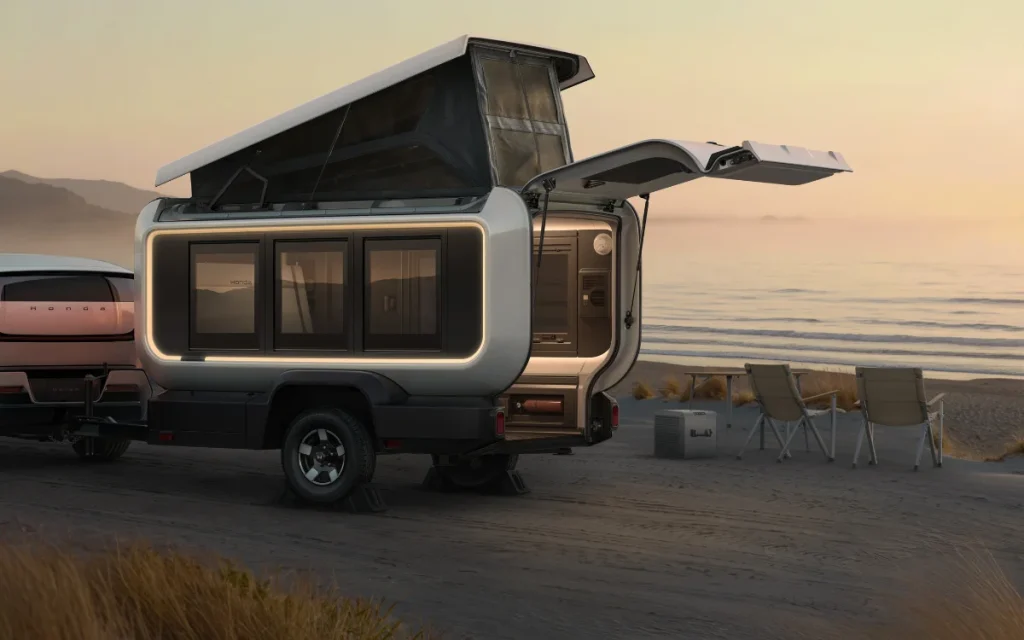 Honda has unveiled its Base Station Prototype - a futuristic-looking new trailer concept that offers plenty of room and some very smart modular additions