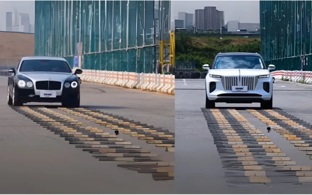 Fake Chinese Rolls-Royce took on Bentley in suspension test with shock result after proving its worth against the real thing
