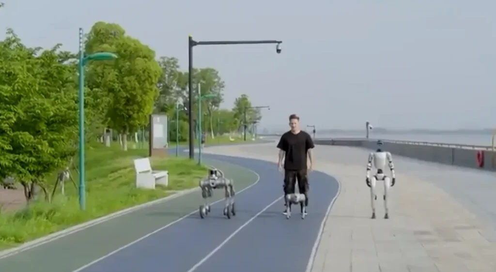 G1 humanoid robot by Unitree shocks viewers by pulling a 1,400kg car with ease, showing off next-level balance and AI control