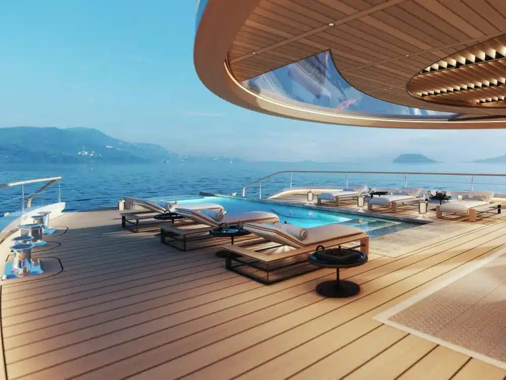 hydrogen powered yacht sundeck