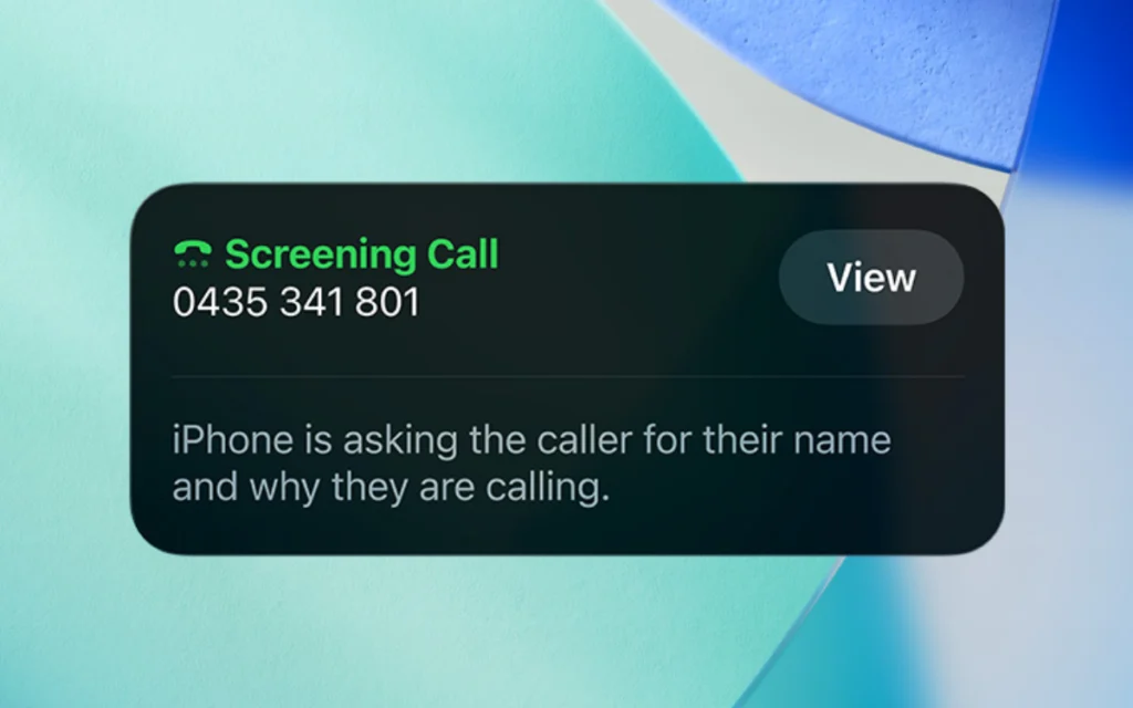 The call screening function from Apple and its iOS 26 is considered the best feature currently