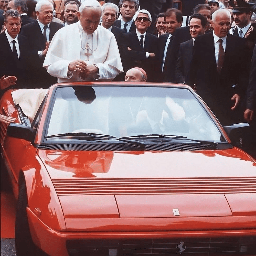 One of the coolest moments in car history involved the Pope and a Ferrari Mondial