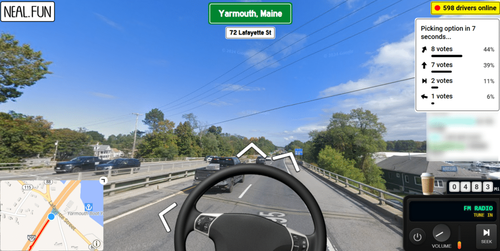 Almost 1,000 people are virtually driving across America together on an internet road trip