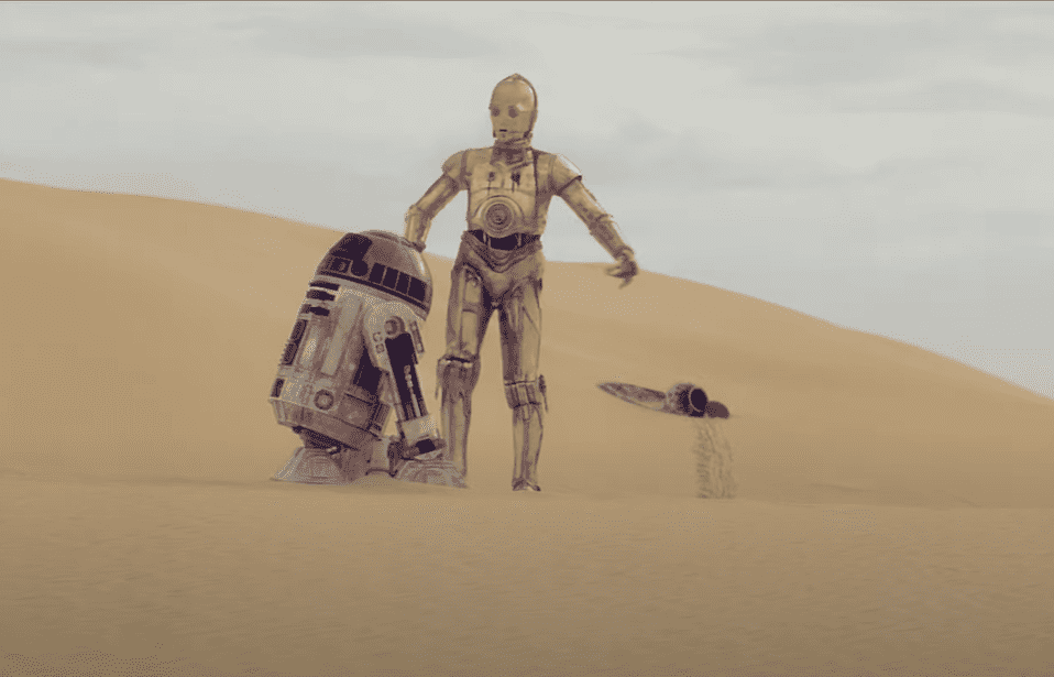 R2-D2 and C-3P0 are pictured.