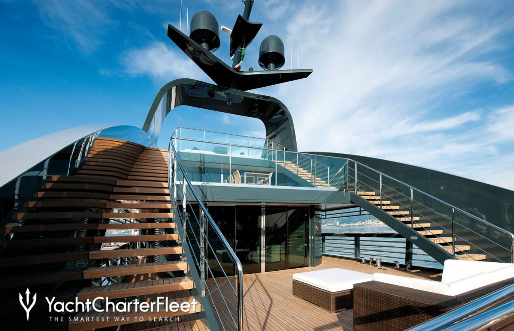 The deck of the Ocean Sapphire, one of the bizarre superyachts.