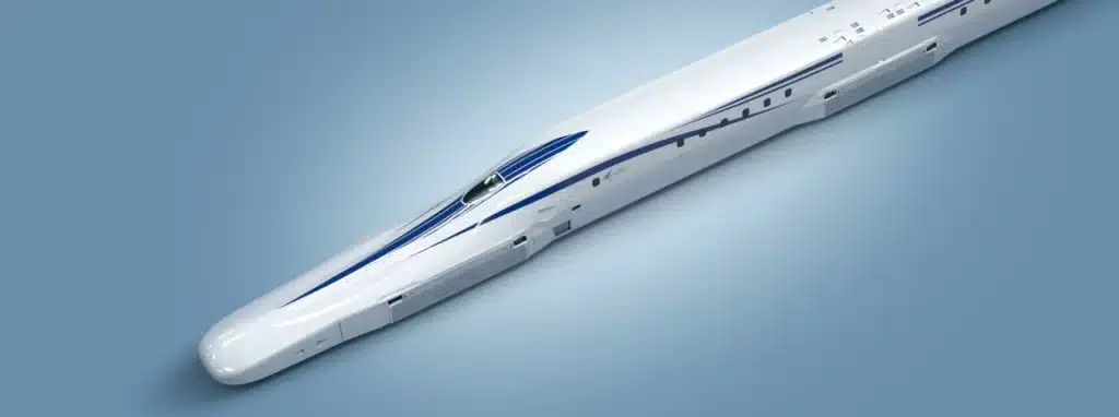 Footage of a maglev which is Japan's new train zooming down the track at 310mph leaves spectators speechless