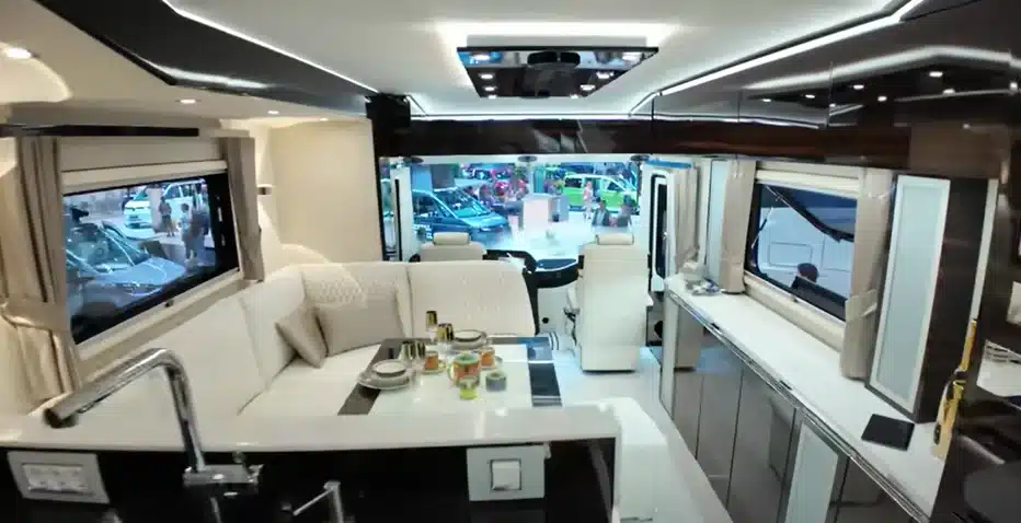 $7.6M motorhome 'man cave' that featured a Bugatti Chiron at its belly re-emerges with a twist