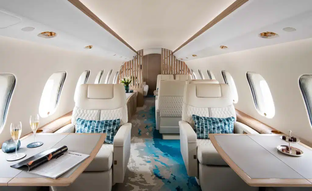 bombardier global 6000 private jet interior design