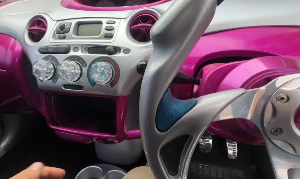 man bought the worst Christmas present ever a pink Toyota Yaris project car