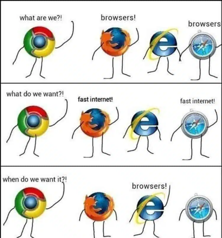 Internet explorer meme about the browser being slow